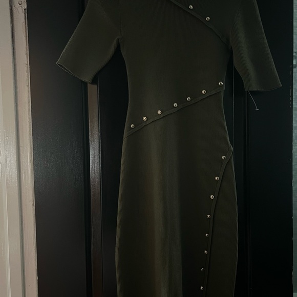 Nina Leonard green Button Detail Sweater Dress size M - Picture 4 of 5